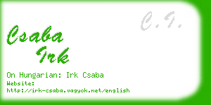 csaba irk business card